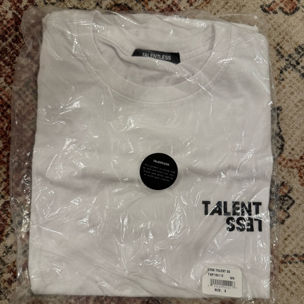 NWT Talentless White T-Shirt, Size Small